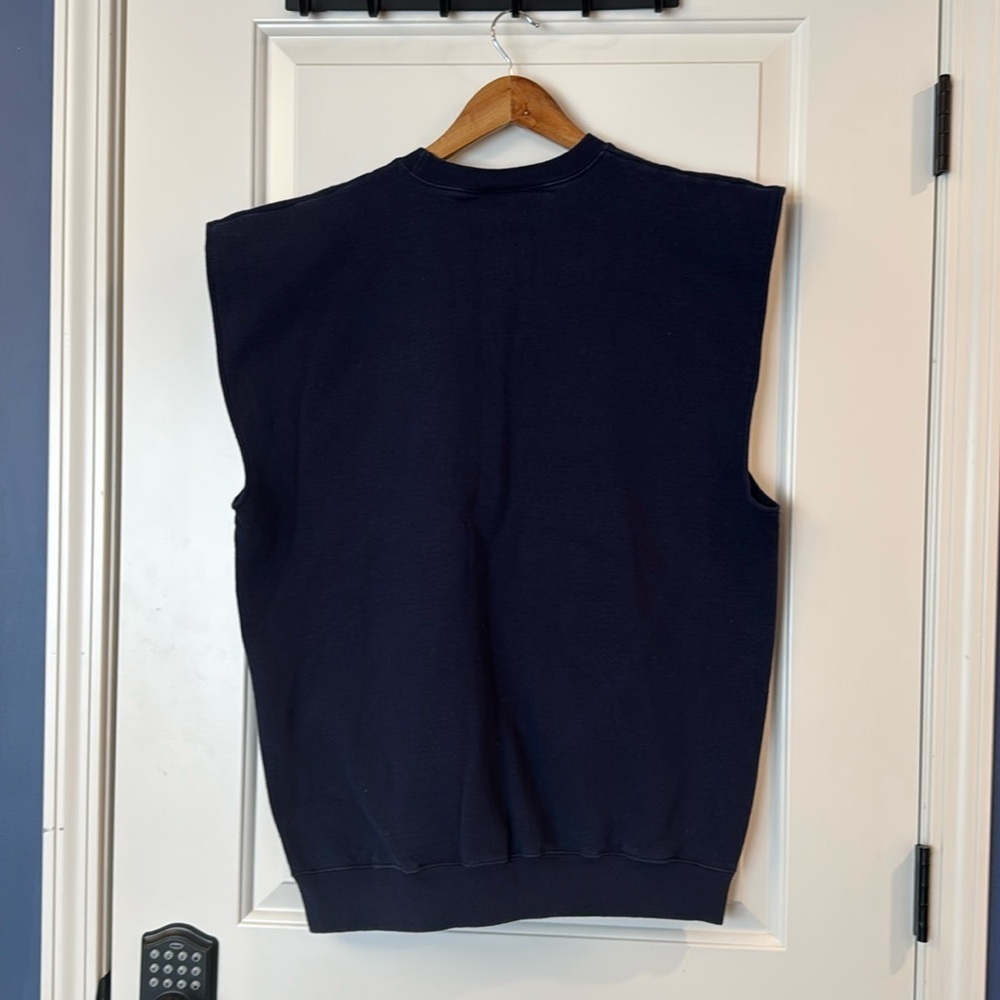 Rare Notre Dame fighting Irish vintage crewneck sweater vest size X Large blue - Picture 6 of 9